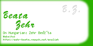 beata zehr business card